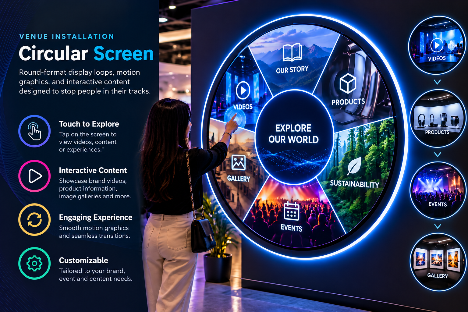 Circular Screen interactive installation